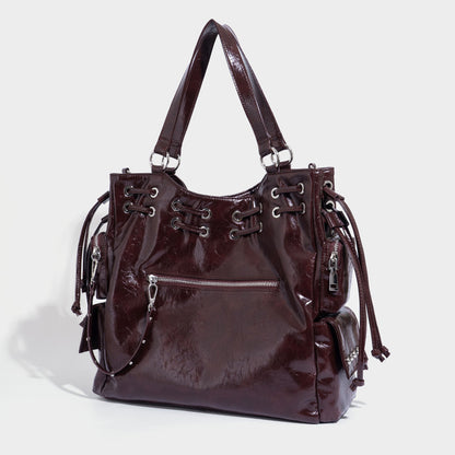 Beaira New niche tote bag willow nail drawstring handbag shoulder bag diagonal cross bag commuting large capacity motorcycle bag