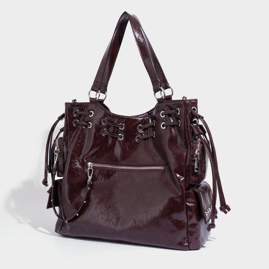 Beaira New niche tote bag willow nail drawstring handbag shoulder bag diagonal cross bag commuting large capacity motorcycle bag