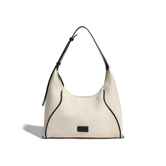 Beaira High end and large capacity oat hobo shoulder bag women's new imitation canvas casual diagonal cross tote bag