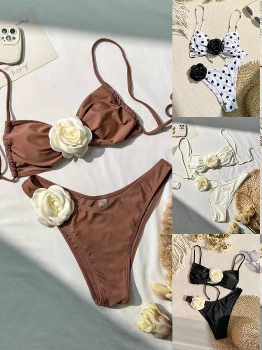 Beaira New Fashionable 3D Flower Bikini Set Cross border Sexy Beach Vacation Bikini Swimming