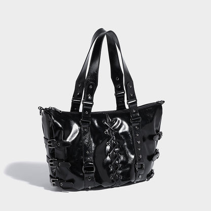 Beaira Strap Punk Rivet Design Handheld Tote Bag Autumn/Winter New Large Capacity Commuter Shoulder Underarm Bag
