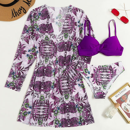 Beaira New European and American split swimsuit women's fashion three piece set bikini cross-border mesh foreign trade swimsuit bikini