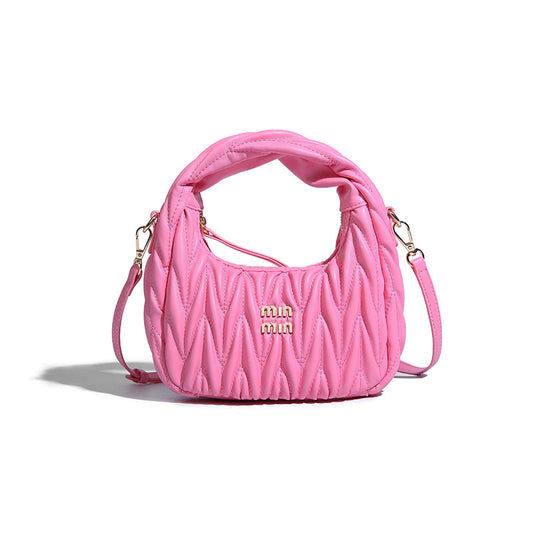 Beaira High end wrinkled bag for spring and summer new style high-end light luxury hand-held slanted crescent bag star style small bag