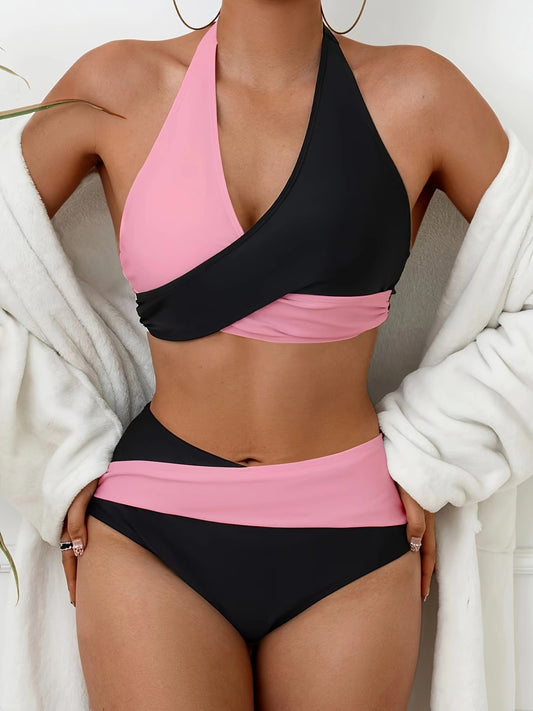 Beaira New cross-border foreign trade swimsuits from Europe and America split piece splicing contrasting color bikini beach bikini