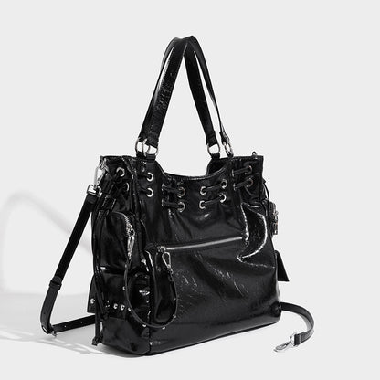 Beaira New niche tote bag willow nail drawstring handbag shoulder bag diagonal cross bag commuting large capacity motorcycle bag