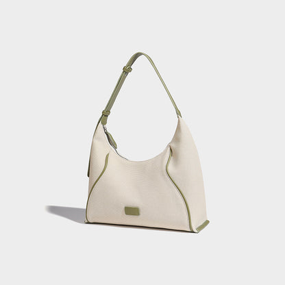 Beaira High end and large capacity oat hobo shoulder bag women's new imitation canvas casual diagonal cross tote bag