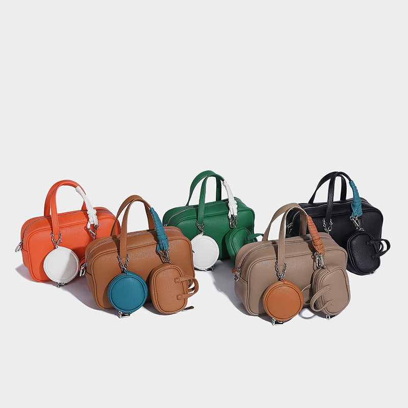 Beaira Small and trendy Boston bowling bag autumn and winter new item mother and child bag retro single shoulder crossbody bag