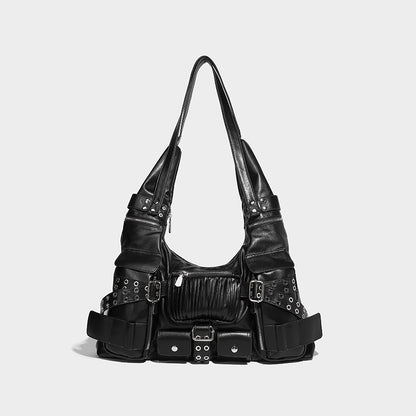 Beaira Willow nail armpit bag new spicy girl fashion versatile dark multi pocket knotted shoulder strap single shoulder crossbody bag