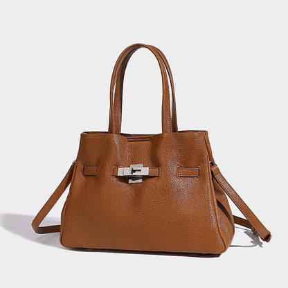 Beaira Small niche design cowhide tote bag women's new large capacity trendy Kelly bag commuting single shoulder handbag
