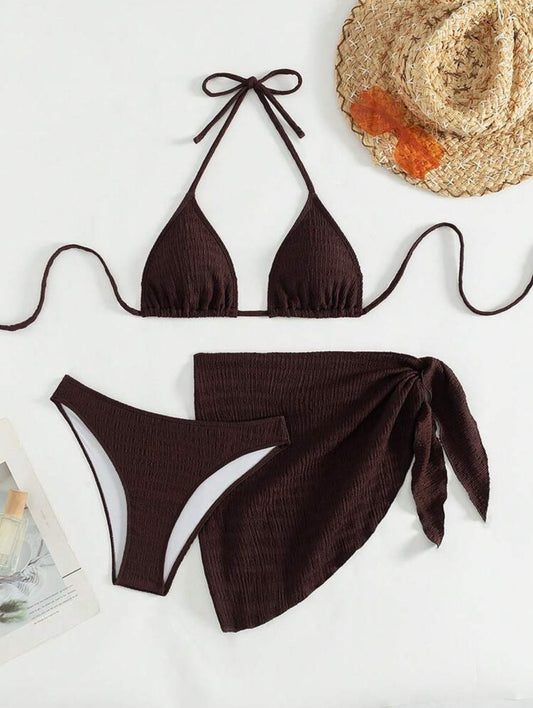 Beaira European and American new sexy three piece split swimsuit bikini cross-border lace up bikini for women
