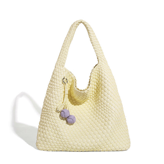 Beaira Commuting large capacity tote bag new casual and fashionable mother and child bag pure hand woven armpit women's bag