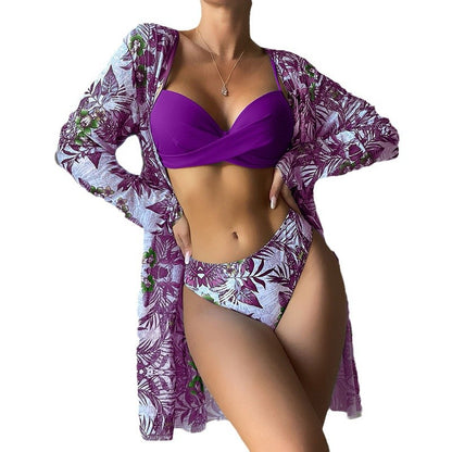 Beaira New European and American split swimsuit women's fashion three piece set bikini cross-border mesh foreign trade swimsuit bikini