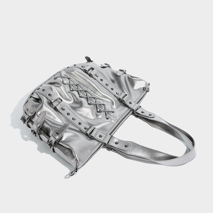 Beaira Strap Punk Rivet Design Handheld Tote Bag Autumn/Winter New Large Capacity Commuter Shoulder Underarm Bag