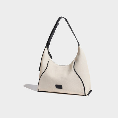 Beaira High end and large capacity oat hobo shoulder bag women's new imitation canvas casual diagonal cross tote bag