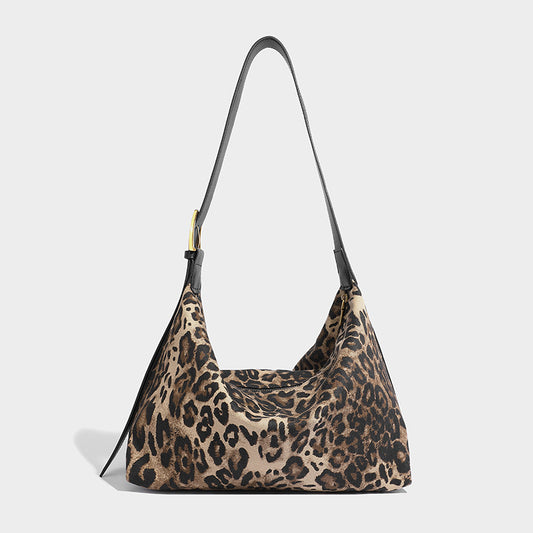 Beaira Korean retro leopard print armpit bag new style bag for women large capacity lightweight and versatile tote single shoulder diagonal cross bag