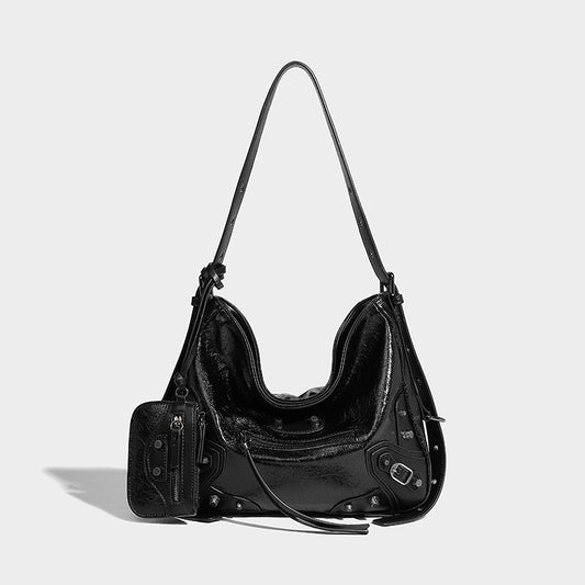Beaira Millennium hot girl dark motorcycle style trendy handbag with niche design and rivets fashionable and versatile single shoulder armpit bag
