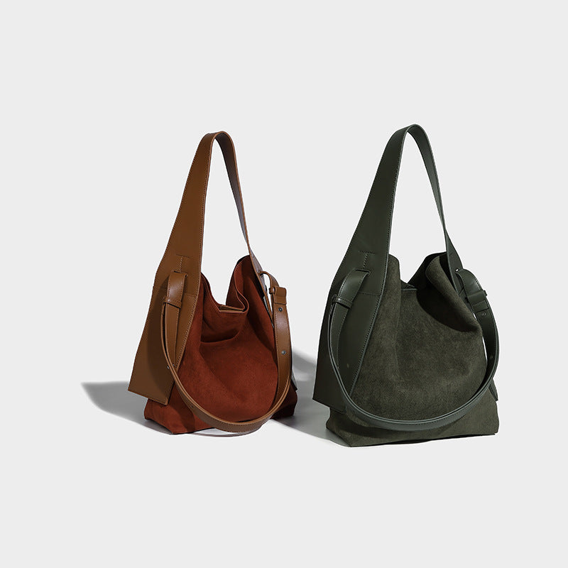 Beaira Hanging ear tote bag with suede touch for autumn and winter trendy large capacity bag lazy commuting single shoulder crossbody women's bag