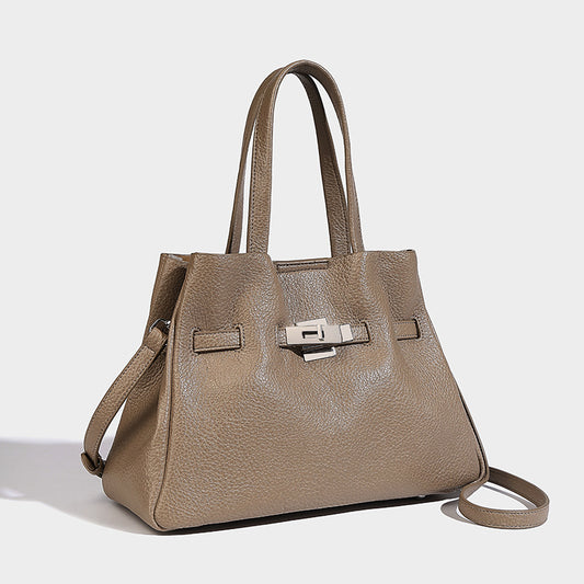 Beaira Small niche design cowhide tote bag women's new large capacity trendy Kelly bag commuting single shoulder handbag