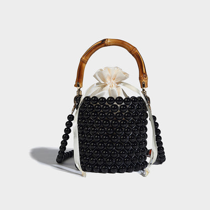 Beaira Original design drawstring bucket bag women's new pearl chain bag hand-held bamboo bag single shoulder crossbody bag