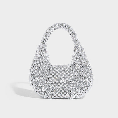 Beaira High end handmade beaded woven bag colorful pearl dumpling bag pillow cloud clutch crossbody small square bag