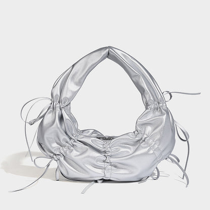 Beaira New pleated bow design hand-held crescent bag high-end fashionable niche trendy single shoulder underarm bag