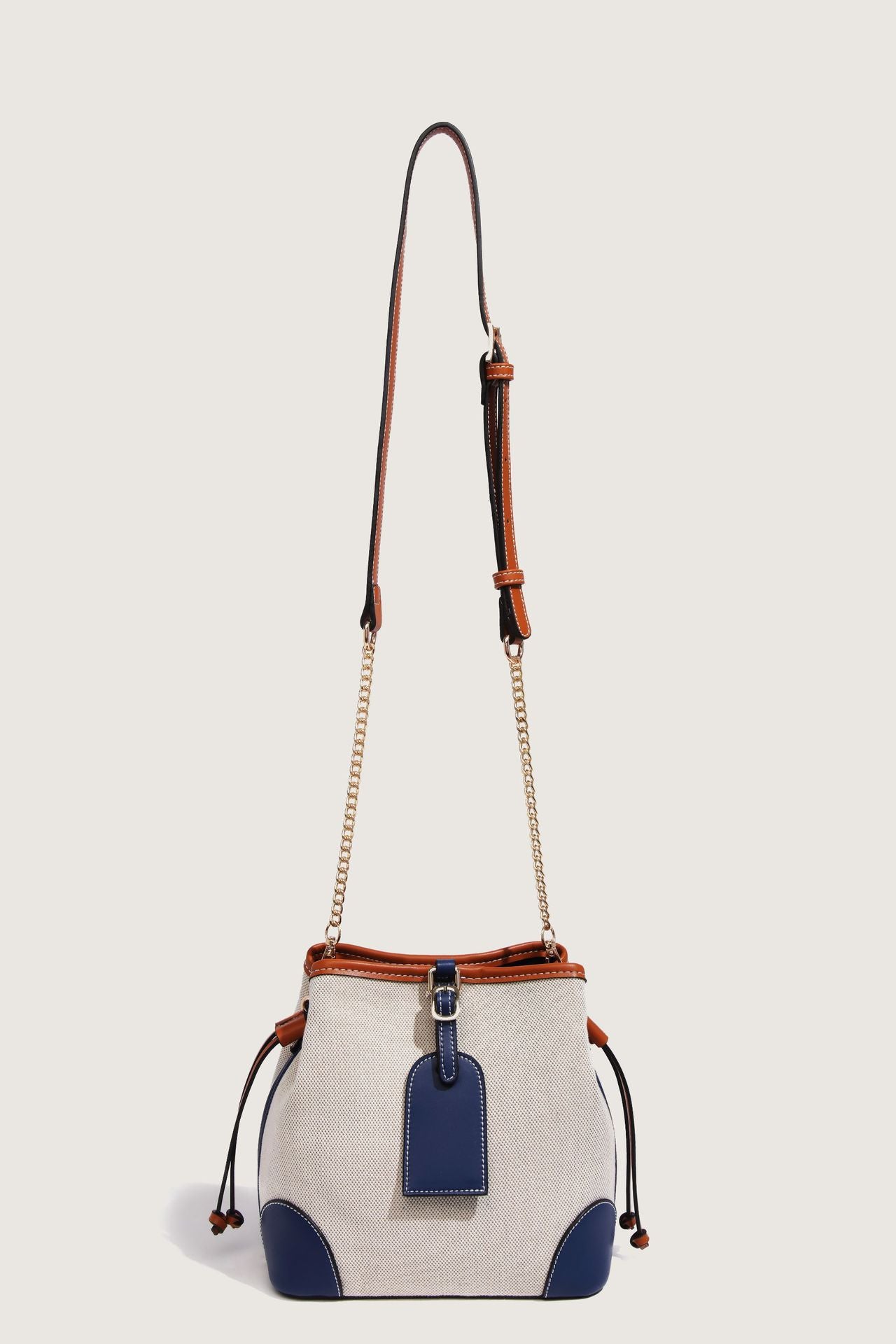Beaira Splicing bucket bag summer bag new large capacity fashionable versatile trendy women's bag chain shoulder crossbody bag