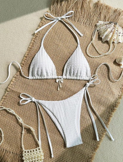 Beaira New cross-border swimsuit from Europe and America with a feminine feel featuring a backless strap and a solid color bikini bikini