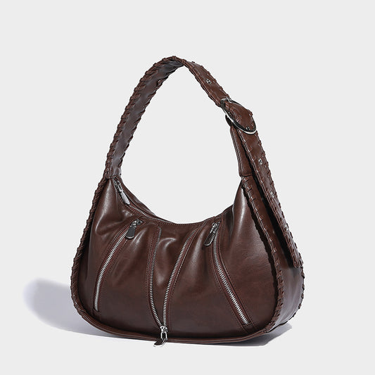 Beaira Crafted bag new style handbag vintage single shoulder armpit bag high-end feel pleated diagonal cross women's bag cross-border