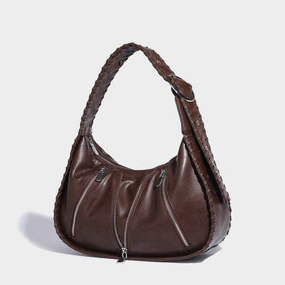Beaira Crafted bag new style handbag vintage single shoulder armpit bag high-end feel pleated diagonal cross women's bag cross-border