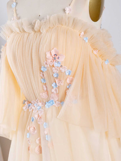 Off The Shoulder A Line Tulle Homecoming Dresses Lace Short/Mini