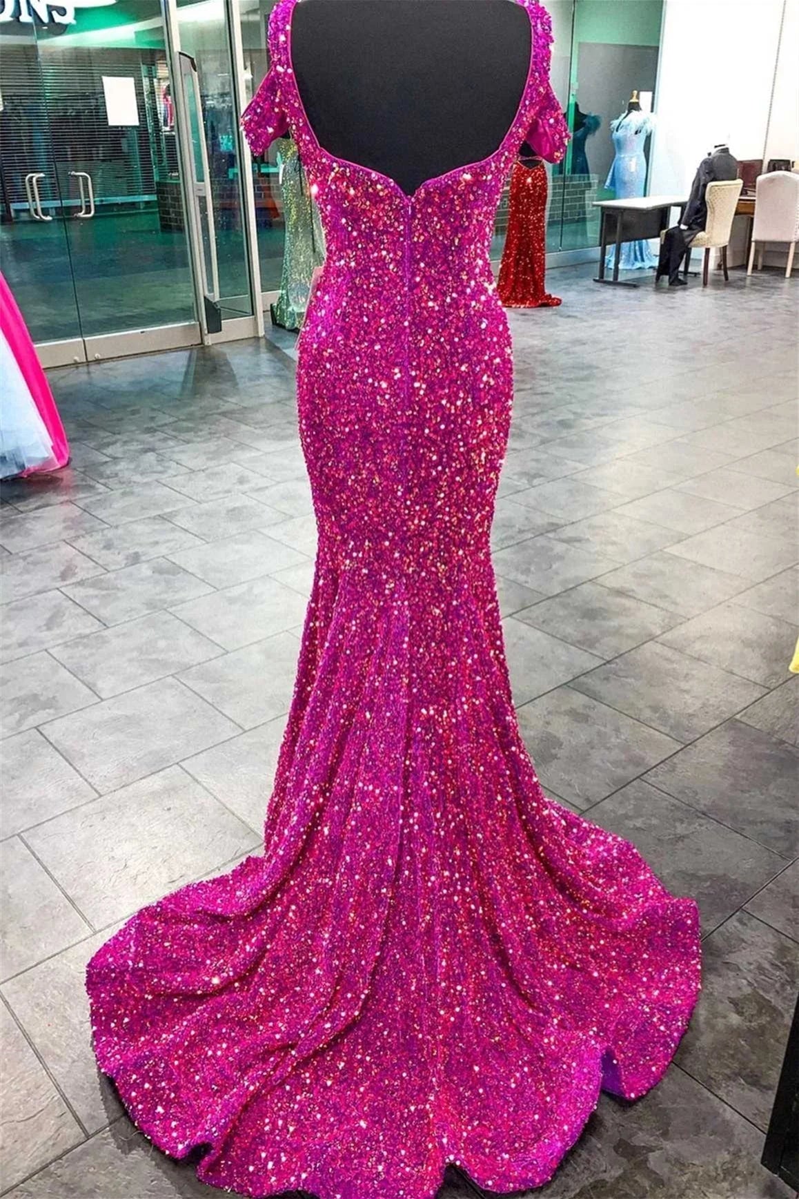 Off the shoulder Charming Long Charming Prom Dresses Evening Dress prom dresses