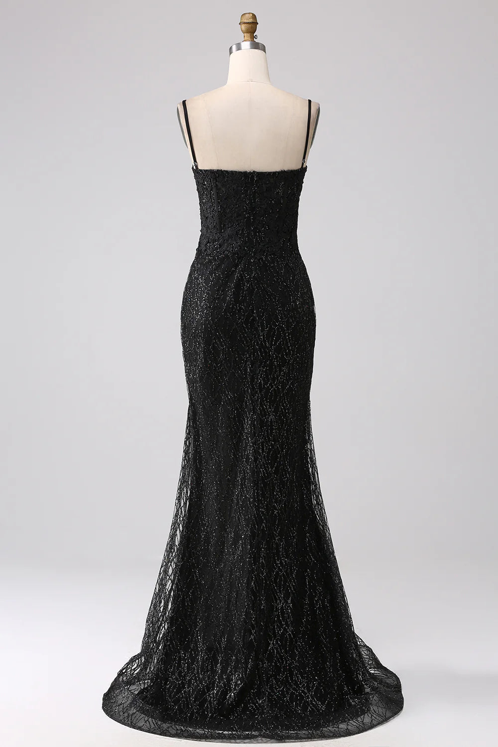 Beaira Black Mermaid Cold Shoulder Long Prom Dress with Slit