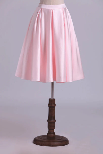 Party Dresses Two Pieces Knee Length Backless Satin Bicolor