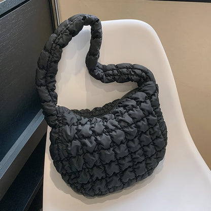 Beaira Quilted Padded Crossbody Bag for Women Pleated Bubbles Shoulder Bags Large Tote Bucket Designer Bag Ruched Handbags Shopper Bag