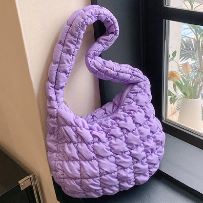 Beaira Quilted Padded Crossbody Bag for Women Pleated Bubbles Shoulder Bags Large Tote Bucket Designer Bag Ruched Handbags Shopper Bag
