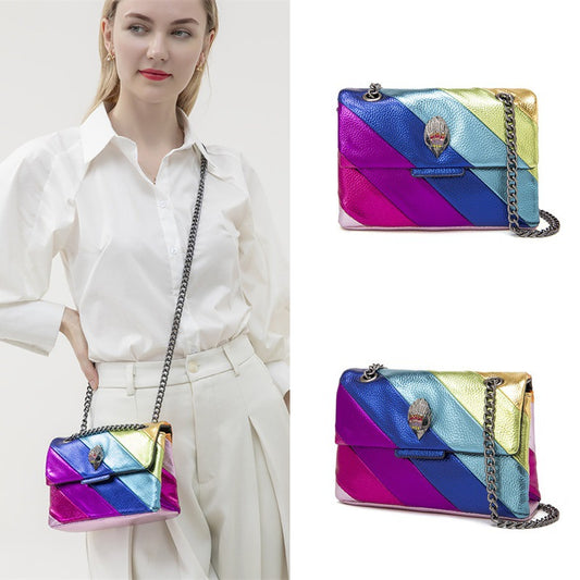 Beaira New Trendy Rainbow Women's Bag with Chain Crossbody Bag and Eagle Head Shoulder Bag