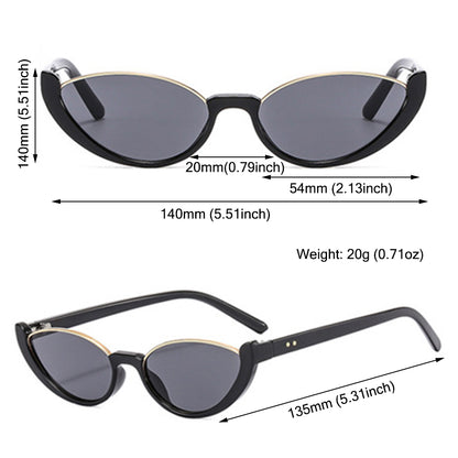 Beaira New Small Cat Eye Sunglasses Women Men Trendy Vintage Shades Eyewear Fashion Driving Cycling Sunglasses Half-frame Sun Glasses