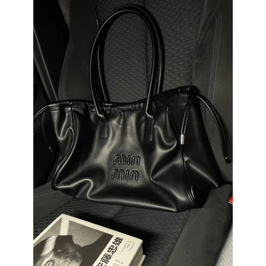 Beaira Fashion Drawstring Handbags PU Women's Crossbody Large Capacity Tote Bag Shopper Waterproof Solid Shoulder Bags for Women