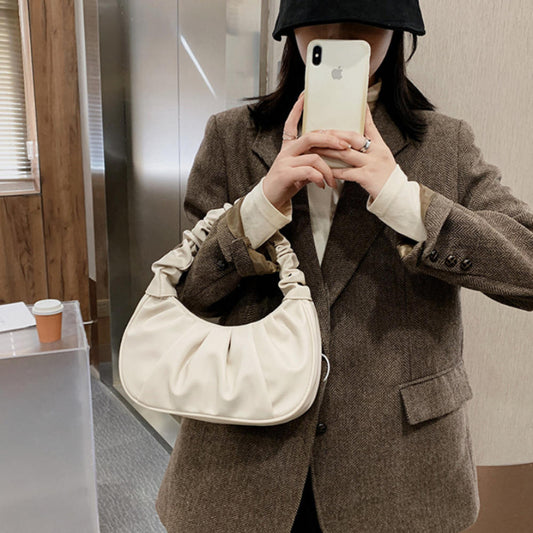 Beaira Fashion Pleated Handlebags For Women Pu Cloud Bags Leisure Armpit Bag Shopping Shoulder Bags Dumpling Handbag Female
