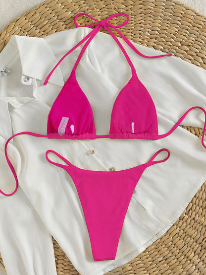 Beaira Summer pink bikini set sexy mature spring seaside photo shoot suitable for women
