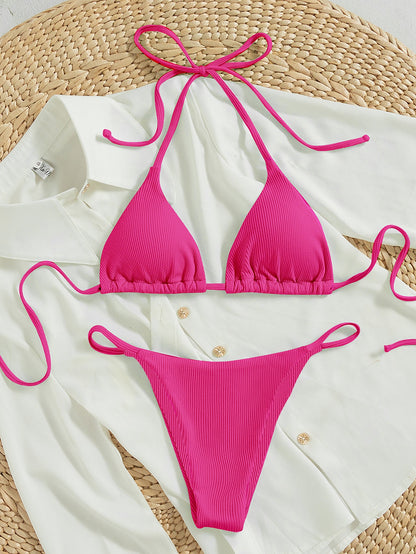 Beaira Summer pink bikini set sexy mature spring seaside photo shoot suitable for women