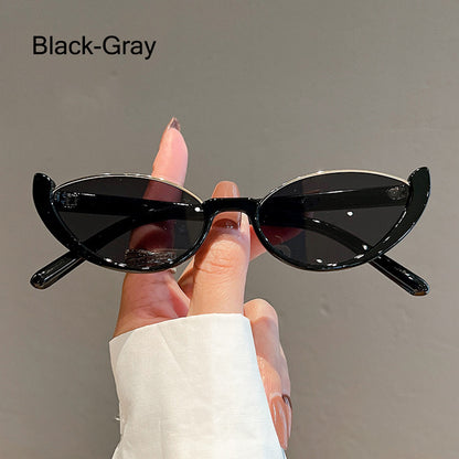 Beaira New Small Cat Eye Sunglasses Women Men Trendy Vintage Shades Eyewear Fashion Driving Cycling Sunglasses Half-frame Sun Glasses