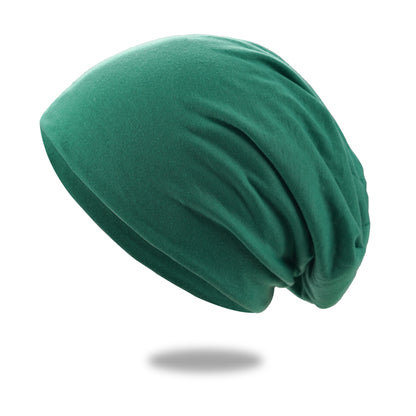 Beaira 1Pack Solid Color Unisex Men Women Slouchy Beanie Hip-Hop Soft Cotton Cap Lightweight Running Beanie Adult Dwarf Hat