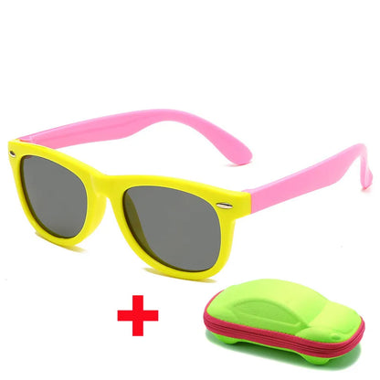 Beaira Baby Silicone Sunglasses with Glasses Box Boys Girls Outdoor Goggles Sun Glasses AC Lens Safety Glasses and Cases Gift for Kids