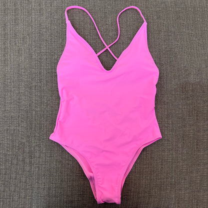 Beaira Sexy Padded One Piece Swimsuit Women Swimwear Solid Bathing Suit Monokini Swimming Suit Summer Beachwear maillot de bain femme