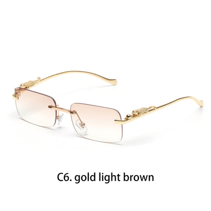 Beaira Ruiao rimless sunglasses UV400 fashion square metal glasses for men women designer man's brand sun glasses shades for outdoor