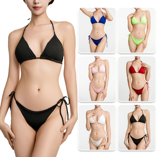 Beaira Sexy Women Padded Thong Bikini Set Tie Up Halter Triangle Swimsuit Bandage Bathingsuit Beach Wear Woman Swimwear Biquinis 2Pcs