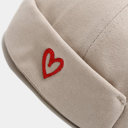 Beaira INS Literary Style Heart Love Label Docker Cap Vintage Brimless Hat Skullies Cap Beanie Hats Landlord Sailor Cap Men and Women