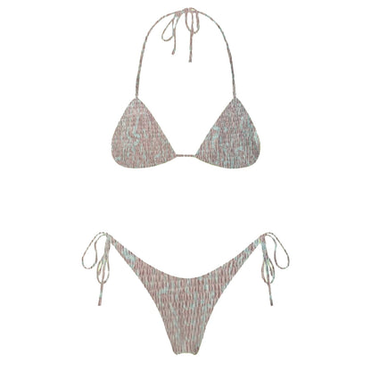 Beaira Sexy Micro Bikini Side Tie Thong Two-Piece Swimwear Halter Swimming Suit For Women Floral Print Biquini Ladies Bathing Suit
