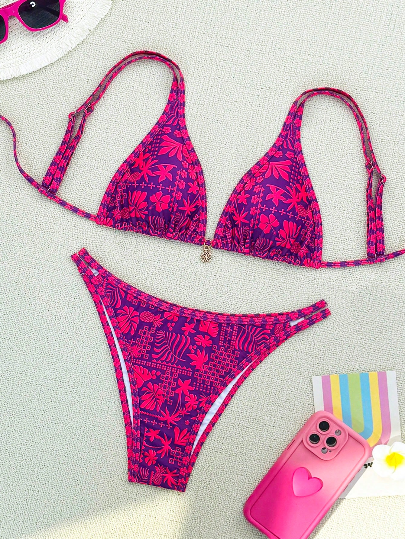 Beaira Summer purple red mature beautiful bikini set suitable for women to take photos by the sea